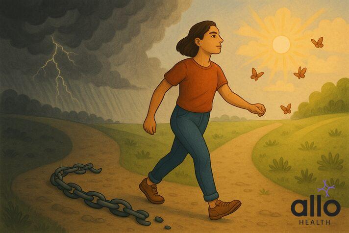 Person choosing self-worth over an unhealthy relationship, illustrating the brave journey toward emotional freedom and healing after recognising signs of being undervalued.
