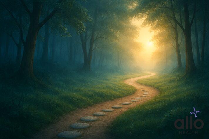 Recovery path from narcissistic sexual abuse - therapeutic journey from trauma toward healing and renewed self-trust through professional support.