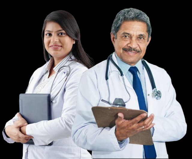 Male & Female Doctor Standing