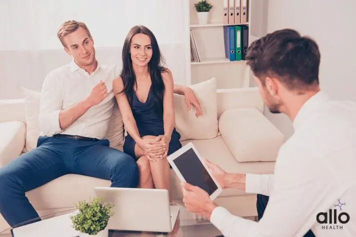 couple taking a Couple Sex Therapy with a therapist
