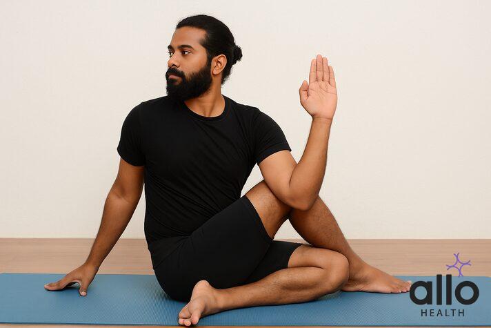 Ardha Matsyendrasana (Half Spinal Twist) yoga for erectile dysfunction