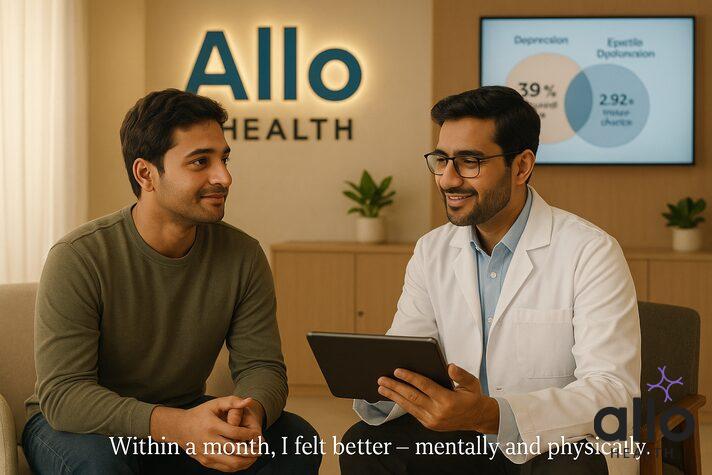Doctor at Allo Health treating a man with depression impotence.