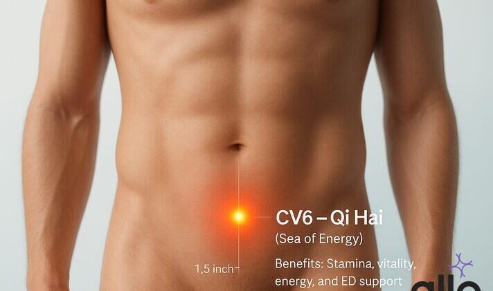 Acupuncture needle point for erectile dysfunction:CV6