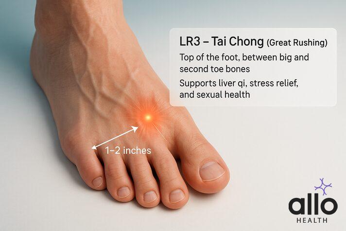 Acupuncture needle point for erectile dysfunction:LV3