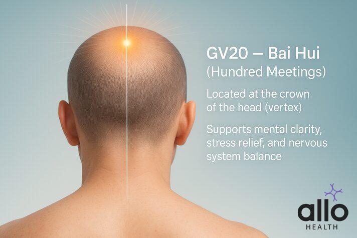 Acupuncture needle point for erectile dysfunction:GV20