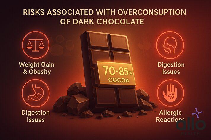 Infographic showing the side effects of best dark chocolate for erectile dysfunction.
