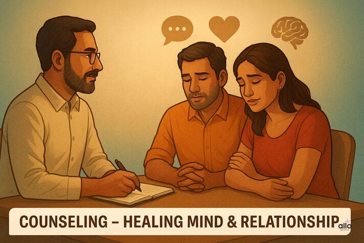 &#x22;Indian couple therapist ke saath baatcheet karte hue – Counseling se relationship aur mind healing.&#x22;