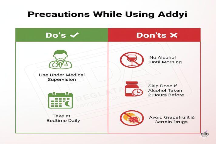 Addyi use karte samay kuch savdhaniyan