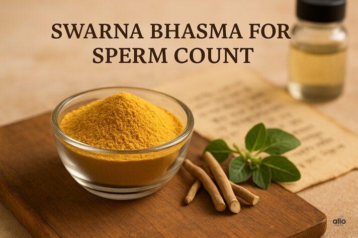 Swarna Bhasma for Erectile Dysfunction: Uses and Benefits in Sexual Health 4 Swarna bhasma for erectile dysfunction with gold specks highlighting benefits: enhances blood flow, boosts testosterone, reduces stress, supports immunity.