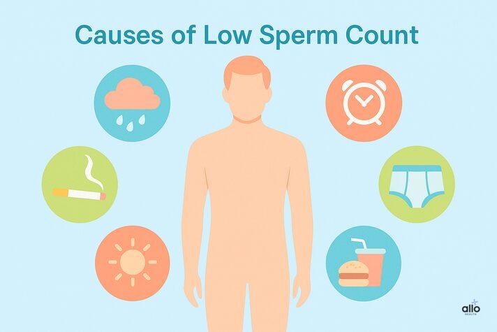 Kam sperm count ke causes – stress, smoking, heat, junk food, tight underwear