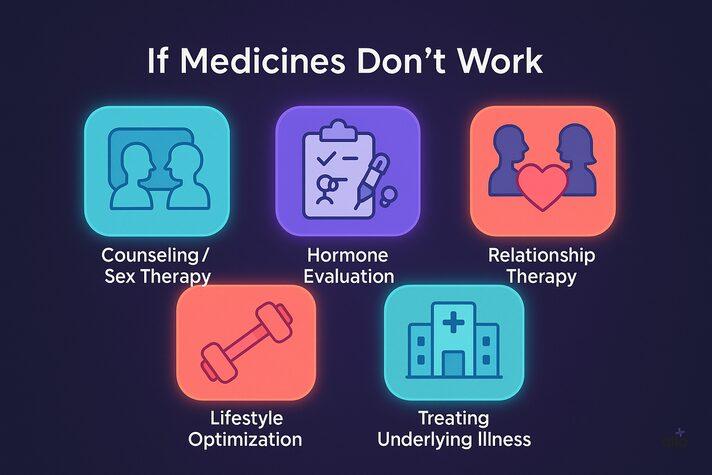 Aga dawaiyan nahi kam karti to counselling, hormone testing, therapy, lifestyle changes etc ki madad li ja sakti hai mahilaon me kamechchha badhane ke liye