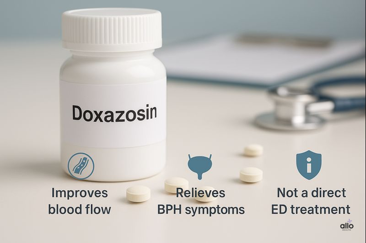 doxazosin dosage for erectile dysfunction explained through its effects on blood flow and relief of BPH symptoms