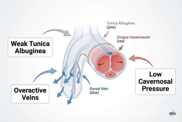 Venogenic Erectile Dysfunction: इरेक्शन आता है लेकिन टिकता क्यों नहीं? कारण, जांच और इलाज 3 Venogenic erectile dysfunction ke kaaran jaise weak tunica aur venous leak